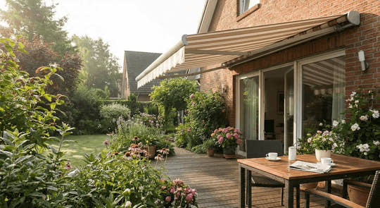 Verano V225 Porto knikarmscherm als terraszonwering in Huizen