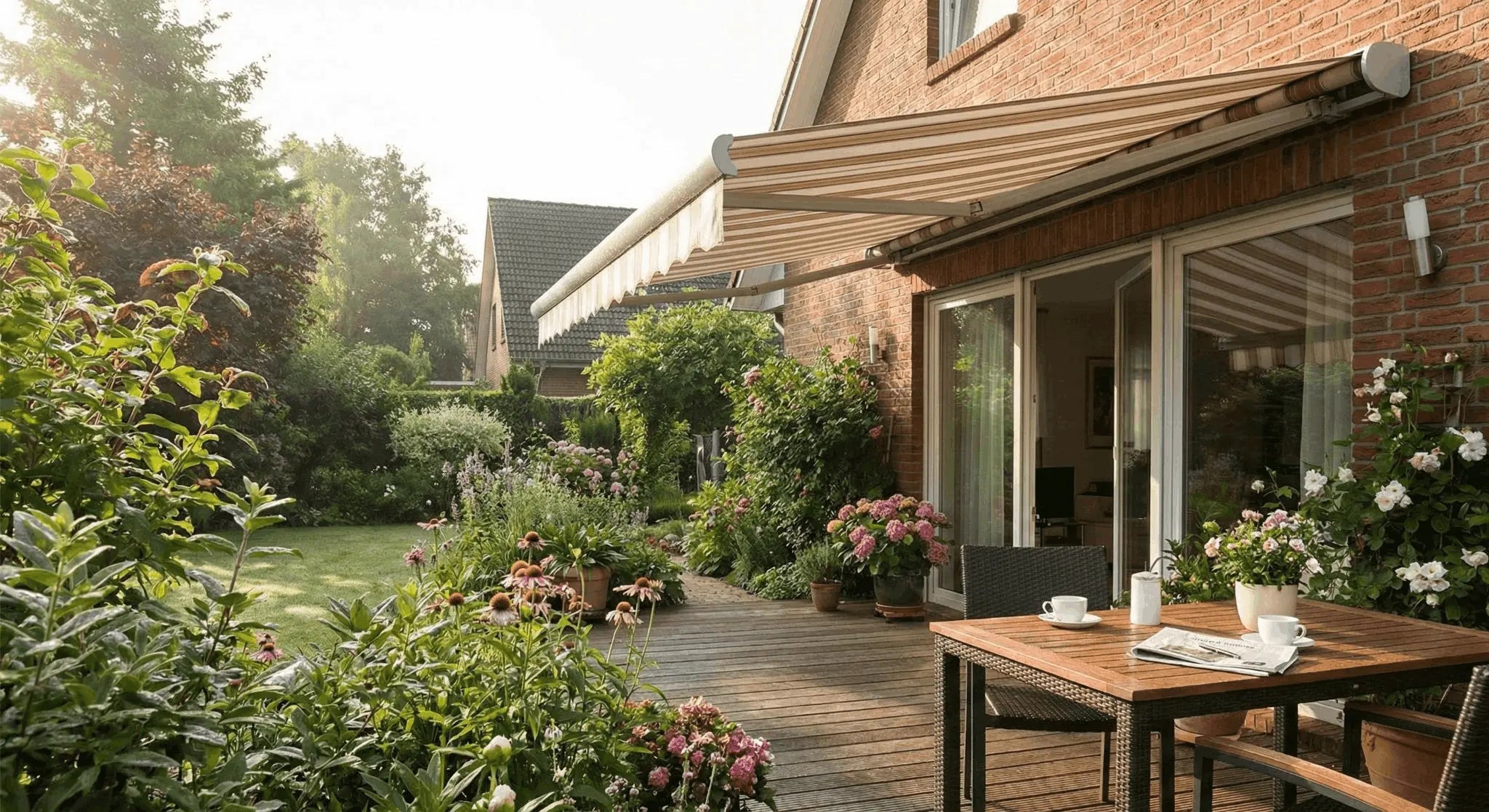 Verano V225 Porto knikarmscherm als terraszonwering in Huizen