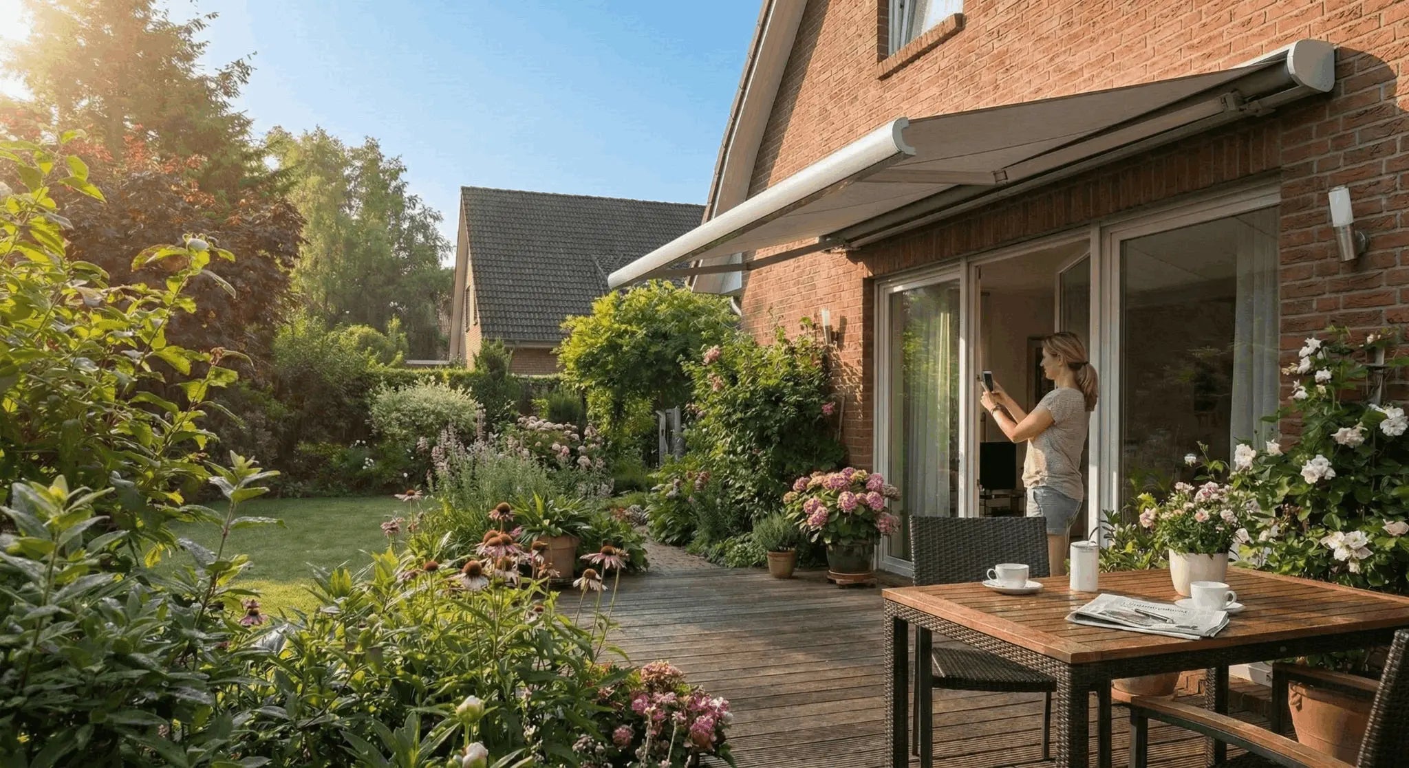 Hoe maak je jouw knikarmscherm slim met Somfy producten - STERK Zonweringen