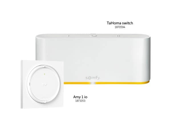 Somfy pakket met TaHoma switch en Amy 1 io met vierkant frame